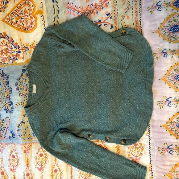 Fat face Emmy knit jumper green Button-Detail Women's Sweater - Picture 3 of 9